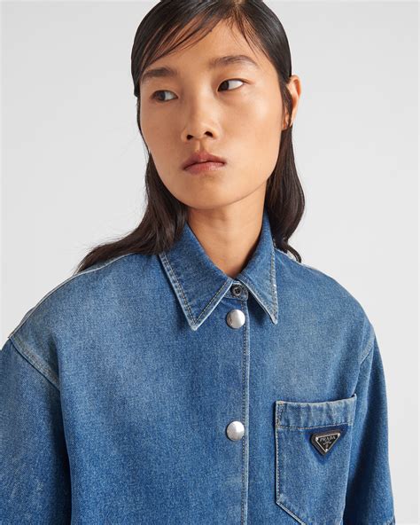 prada shirt women's|Prada denim top.